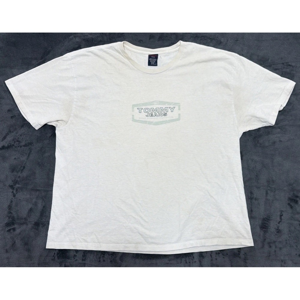 Tommy Jeans 90's Crewneck T-shirt. 100% Cotton Off White Sz. XXL